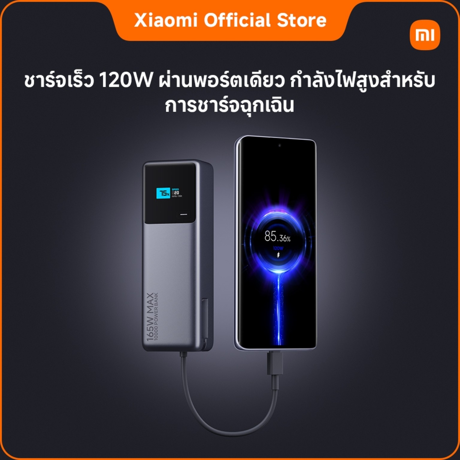 Xiaomi 165W Power Bank 10000 (Integrated Cable)